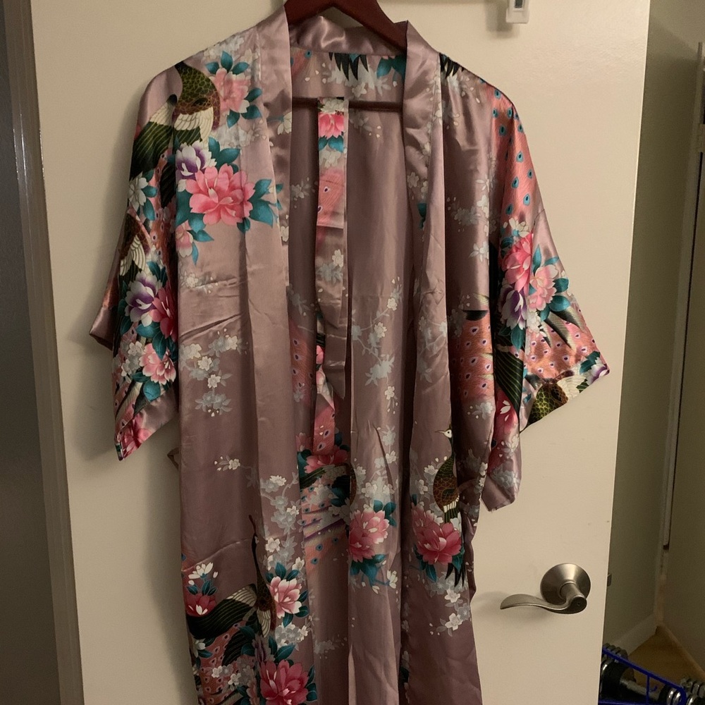 Silky Robe with Sash